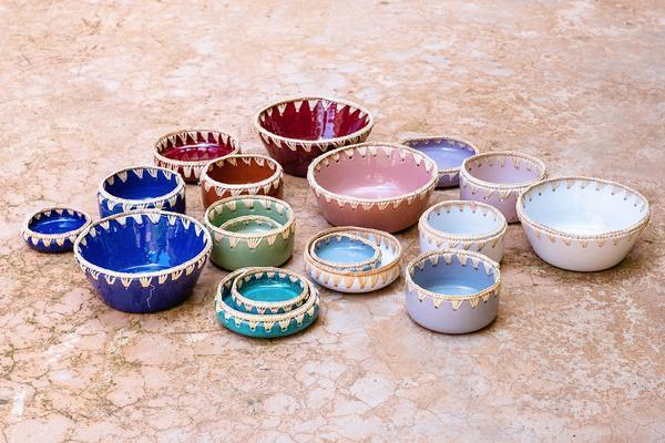 Raffia Straight Salad Bowl White - Troussi