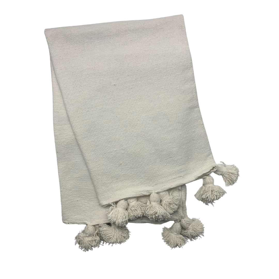 Pom Pom Blanket Ivory - Troussi