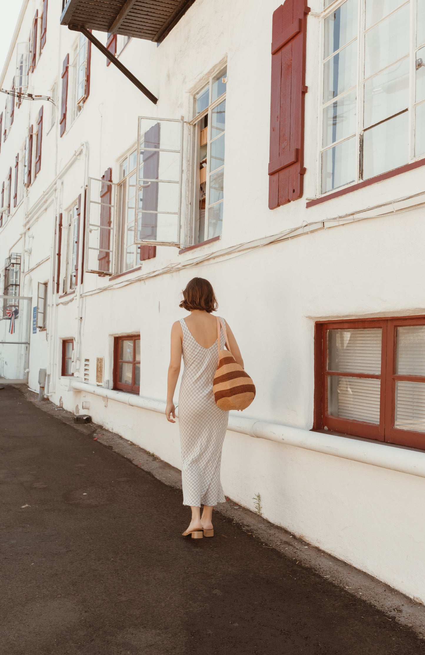 Dark Orange Sisal Basket Bag with Flap
