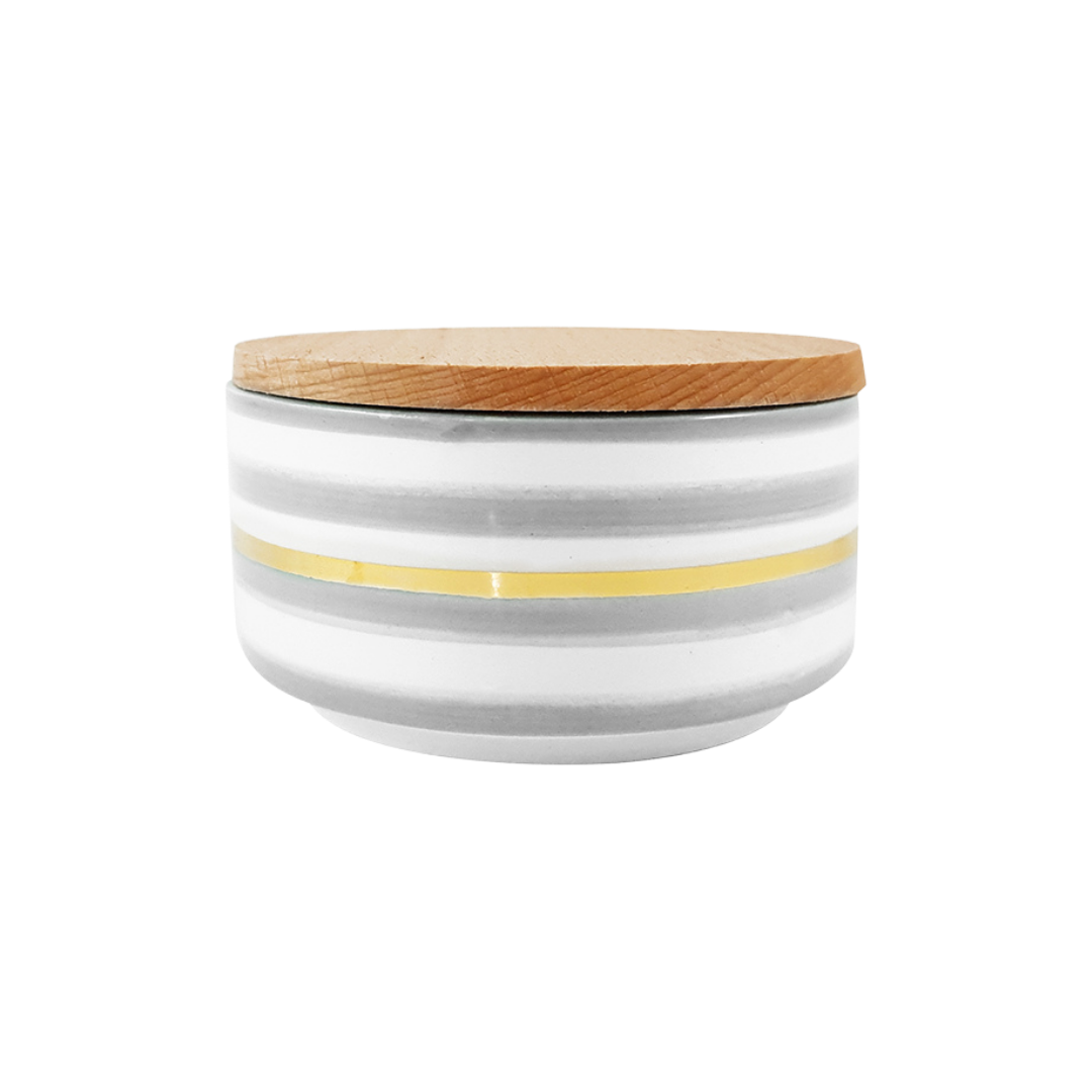 Grey-Gold Raye Ceramic Storage Box - Troussi