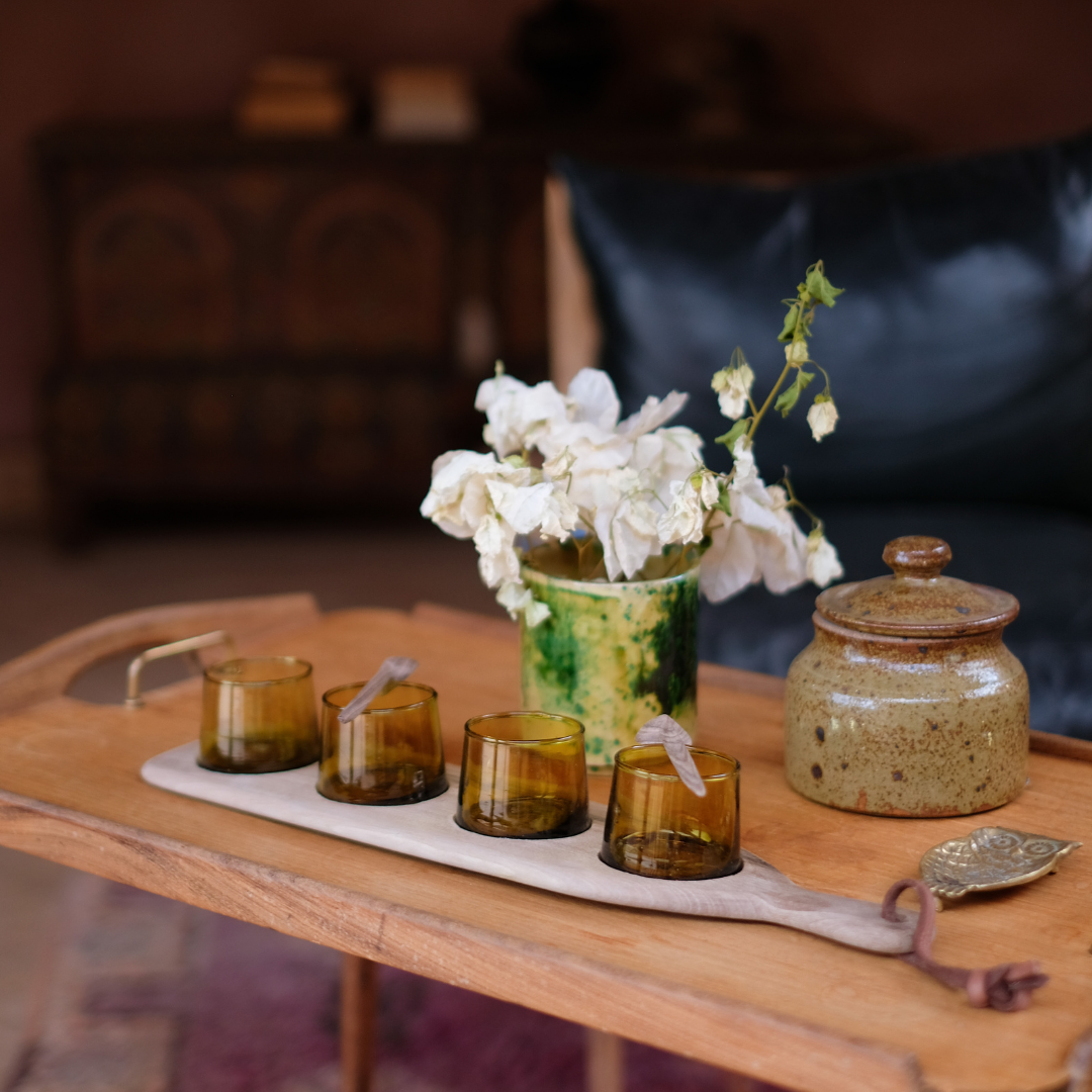 4 glass serving board brown - Troussi