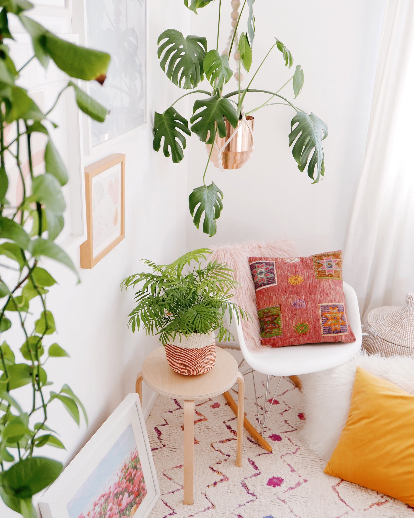 Red Dipped Sisal Storage Basket