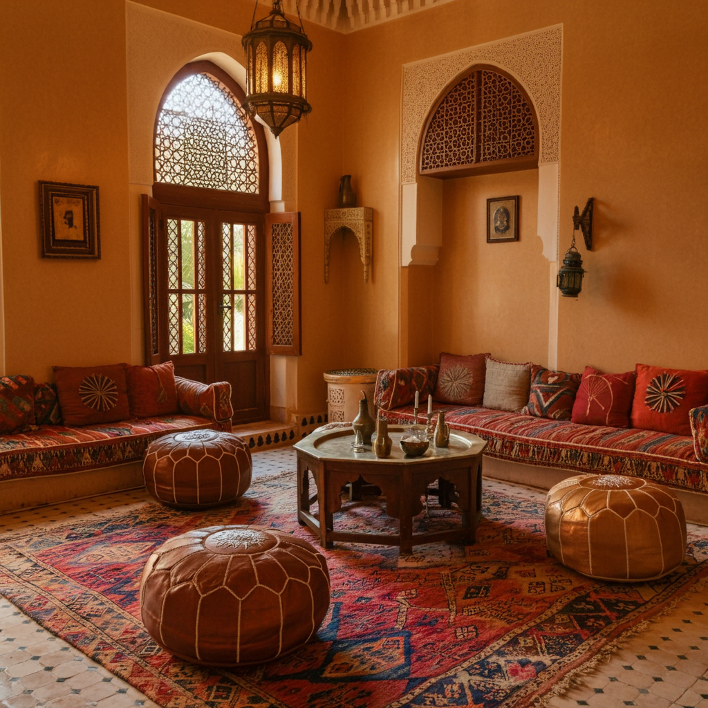 10 Creative Ways to Style Moroccan Poufs in Your Living Room