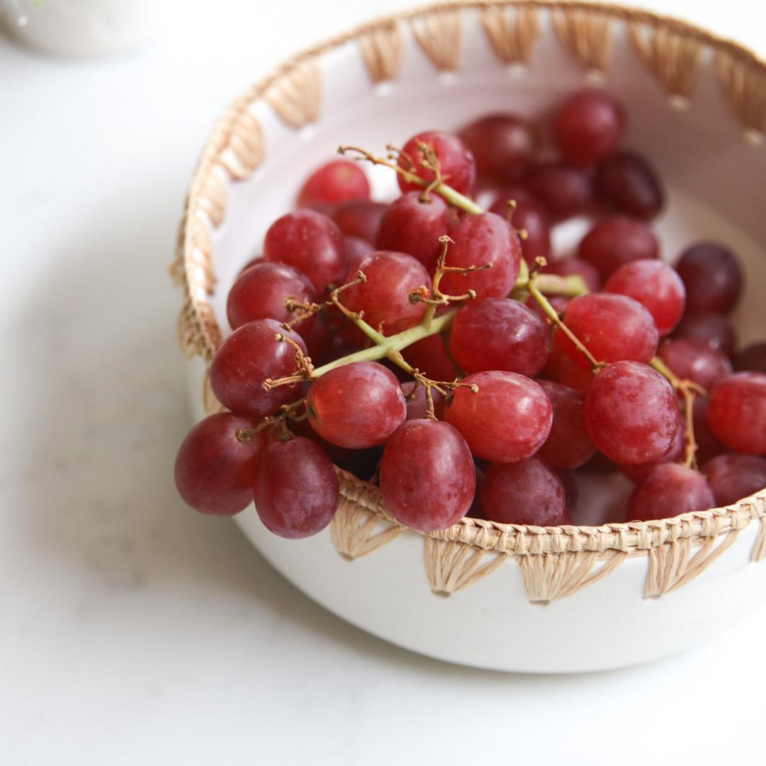 Raffia Straight Salad Bowl White - Troussi
