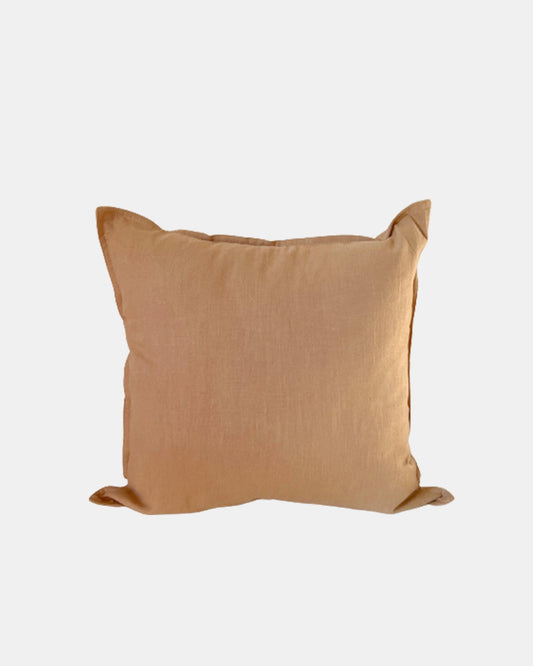 Beige Linen Throw Pillow