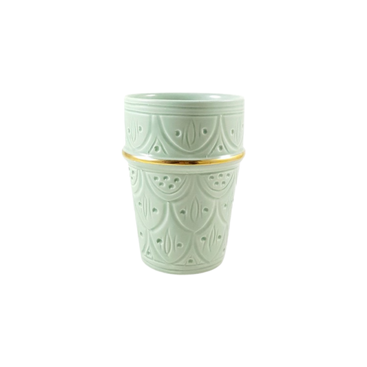 BELDI CERAMIC EMBOSSED CUPS PISTACHIO - Troussi