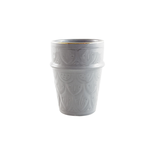 BELDI CERAMIC EMBOSSED CUPS LIGHT GREY - Troussi