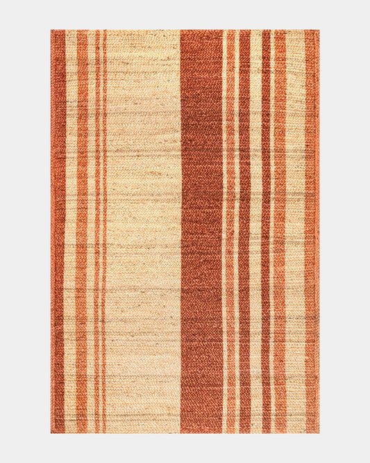 Rust Stripe Jute Rug