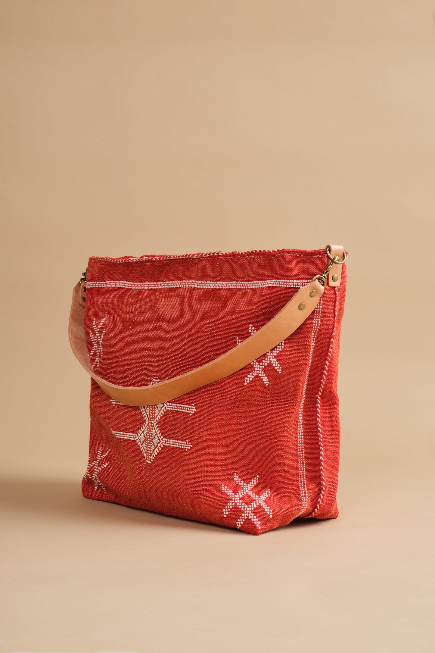 Coral Moroccan Cactus Silk Tote