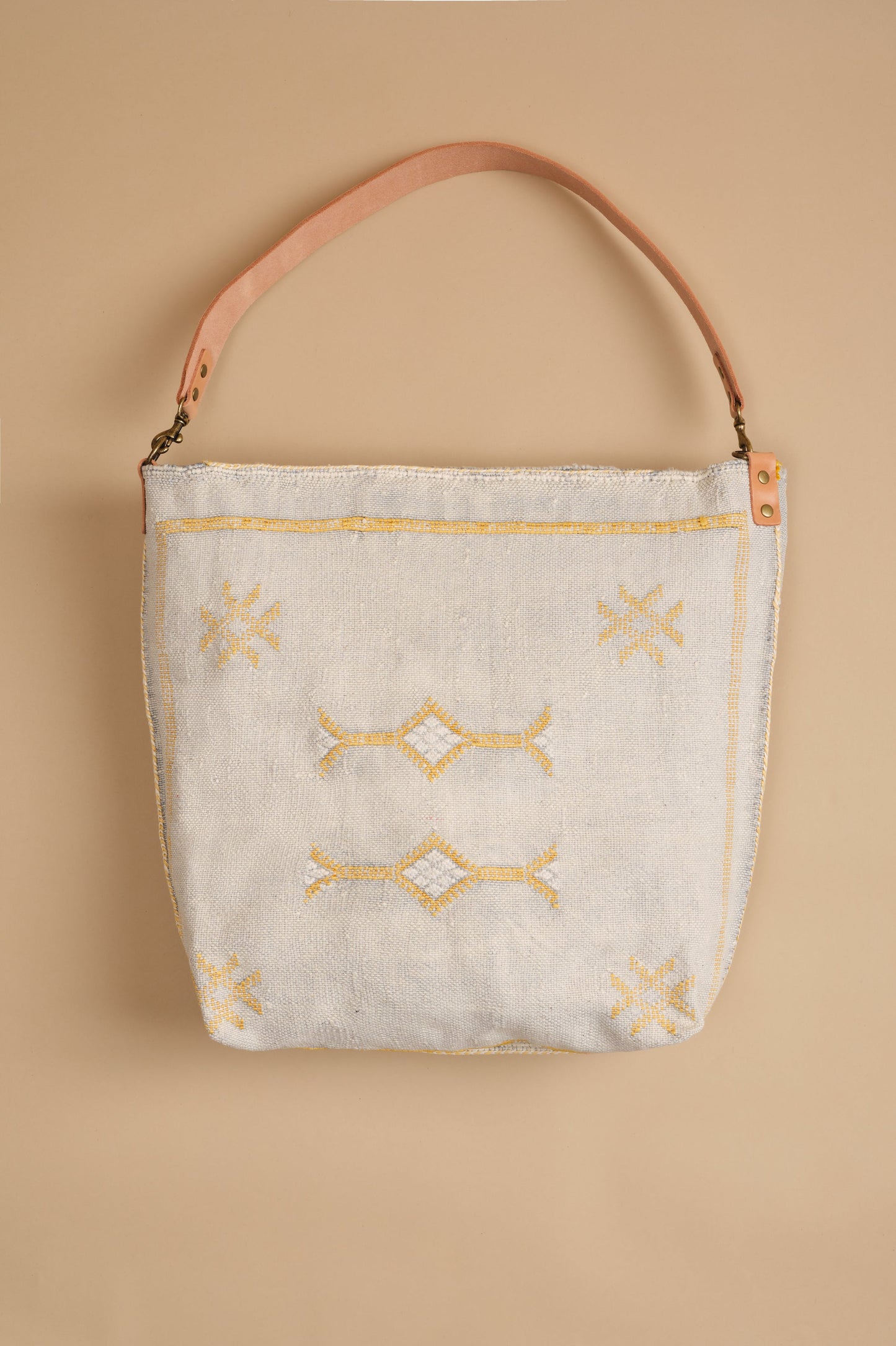 Cream Moroccan Cactus Silk Tote