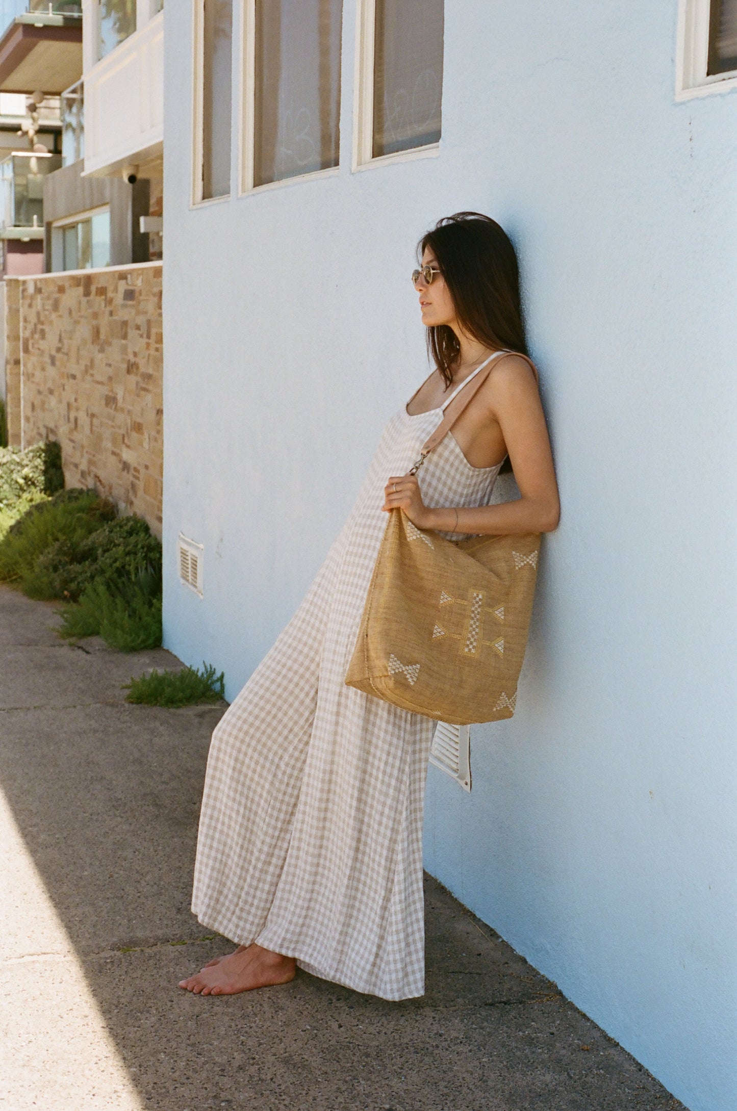 Brown Moroccan Cactus Silk Tote