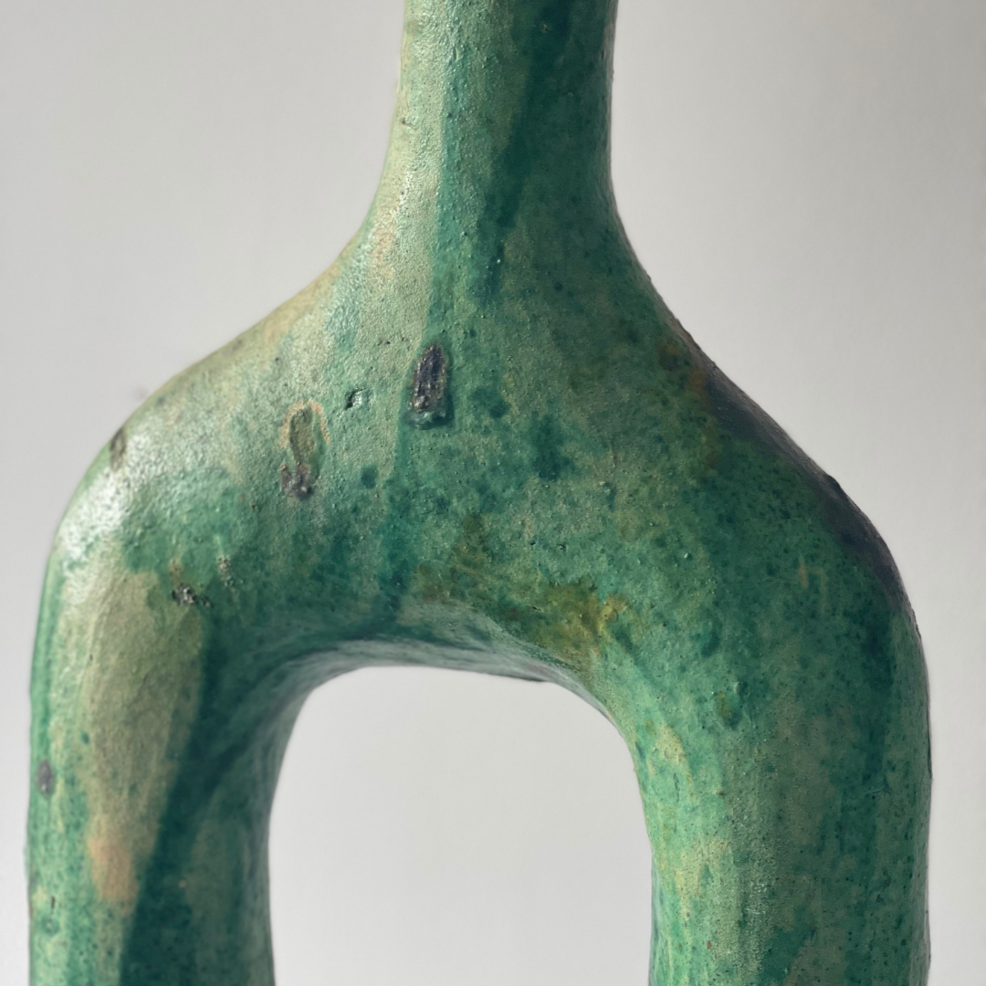 Sculptural Tamegroute Candle holder Green - Troussi