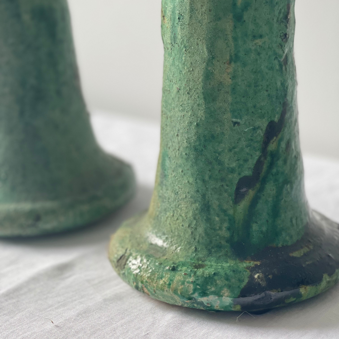 Sculptural Tamegroute Candle holder Green - Troussi