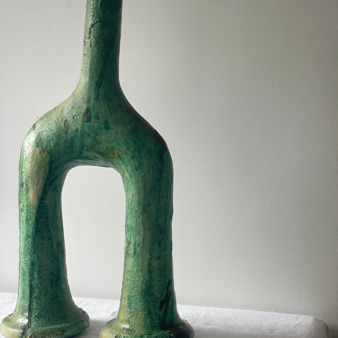 Sculptural Tamegroute Candle holder Green - Troussi