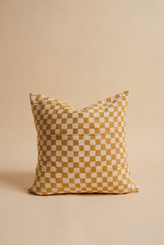 Mustard Checkered Pillowcase