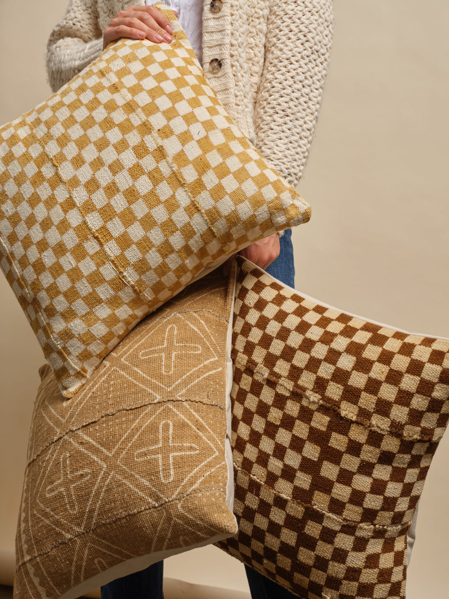 Mustard Checkered Pillowcase