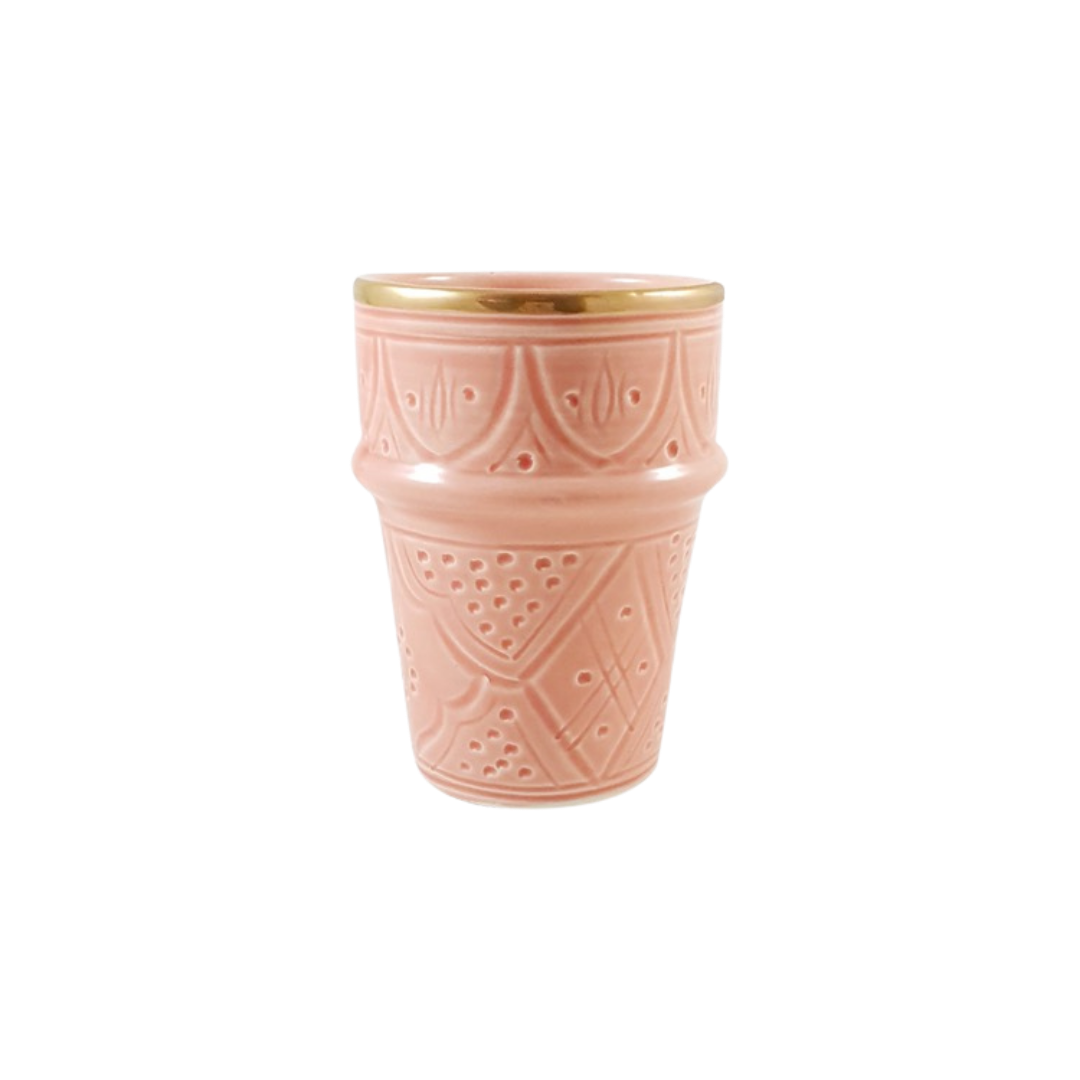 BELDI CERAMIC EMBOSSED CUPS ROSE - Troussi