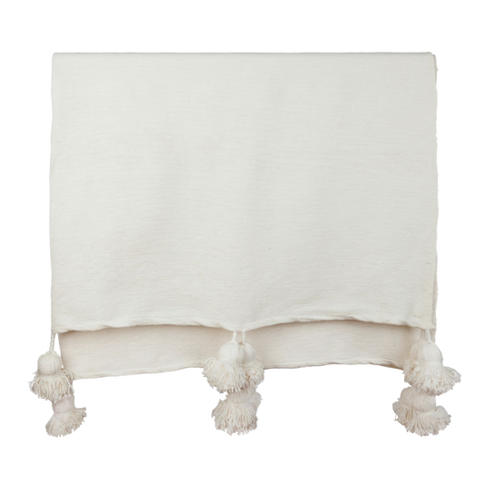 Pom Pom Blanket Ivory - Troussi