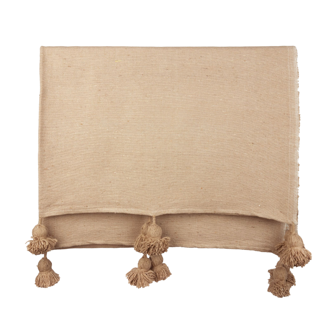 Pom Pom Blanket Camel - Troussi
