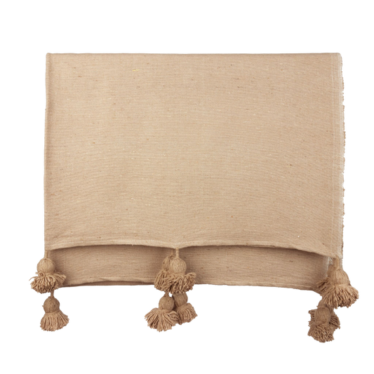 Pom Pom Blanket Camel - Troussi