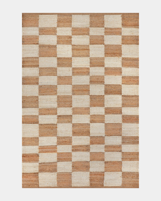 Sand Checkerboard Jute Rug