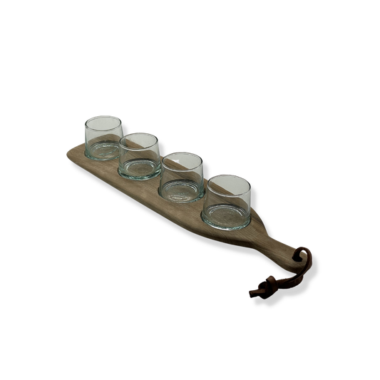 4 glass serving board clear - Troussi