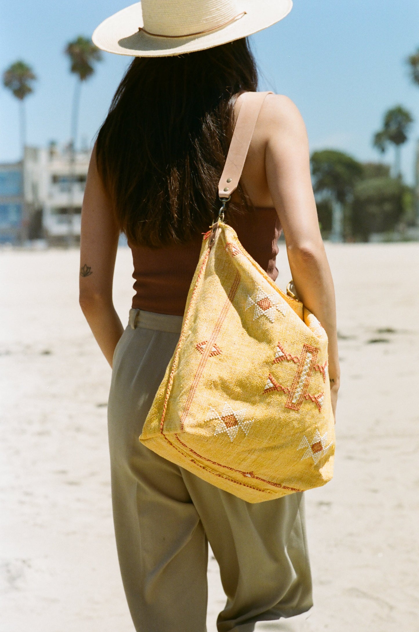 Apricot Moroccan Cactus Silk Tote