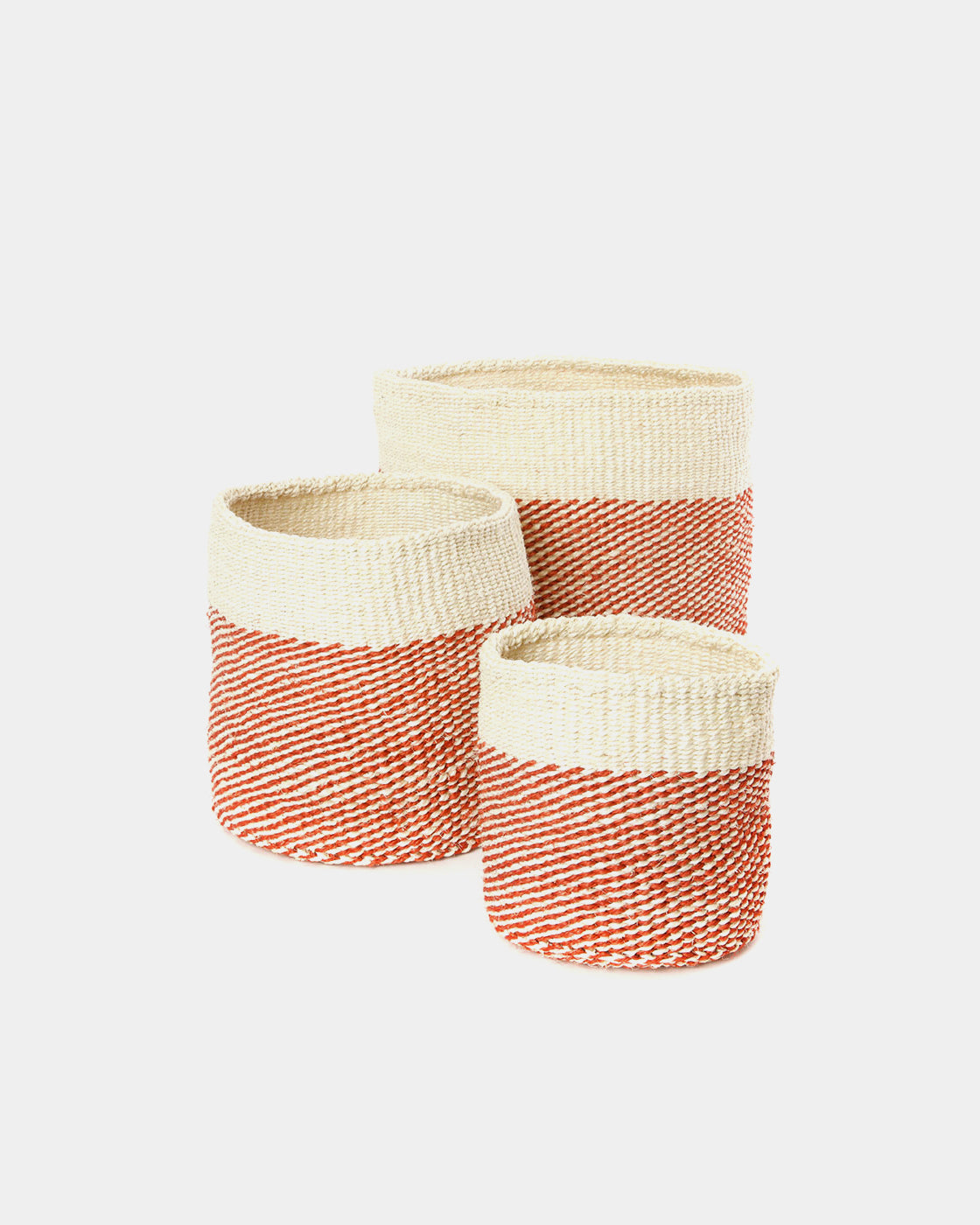 Red Dipped Sisal Storage Basket