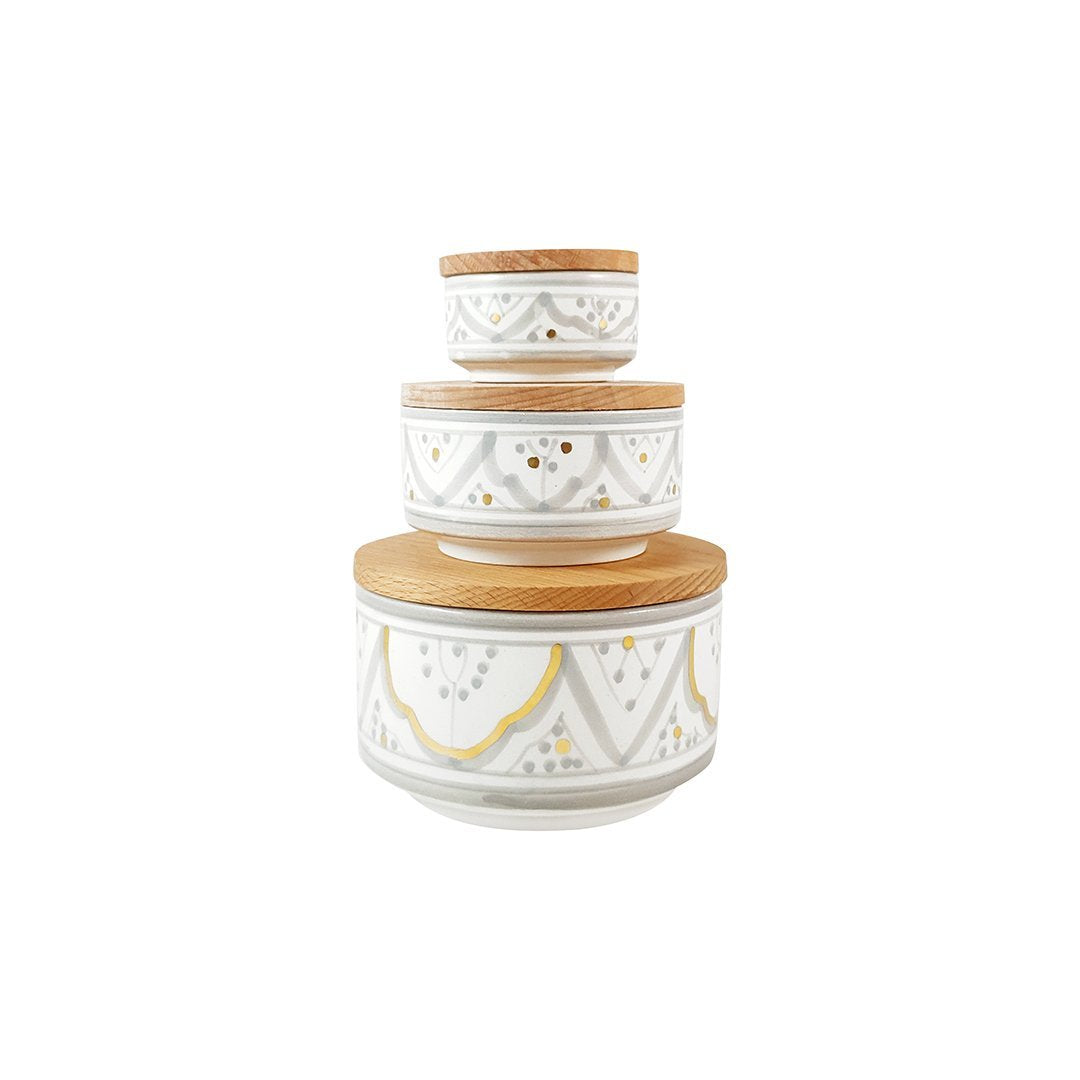 Grey-Gold Zwak Ceramic Storage Box - Troussi