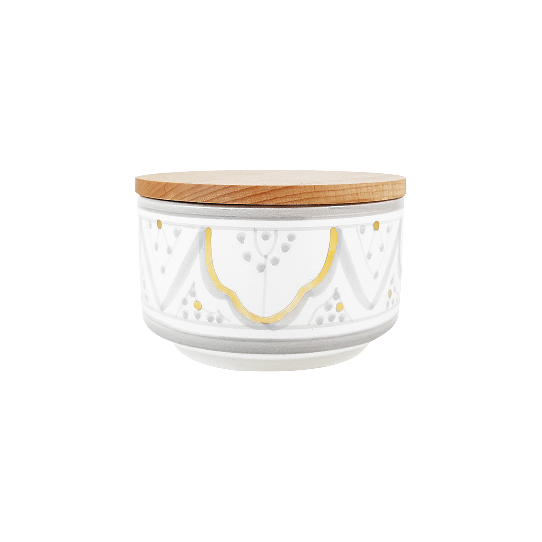 Grey-Gold Zwak Ceramic Storage Box - Troussi